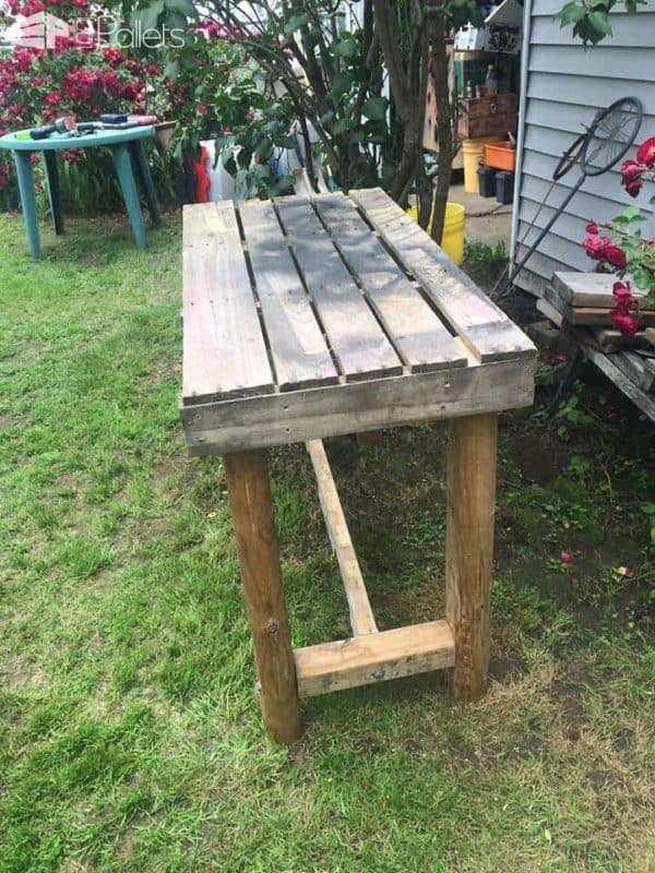 Painting Station – An Outdoor Pallet Work Table Pallet Desks & Pallet Tables Workshop and tools Painting Station – An Outdoor Pallet Work Table Pallet Desks & Pallet Tables Workshop and tools