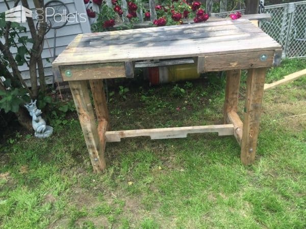 Painting Station – An Outdoor Pallet Work Table Pallet Desks & Pallet Tables Workshop and tools Painting Station – An Outdoor Pallet Work Table Pallet Desks & Pallet Tables Workshop and tools