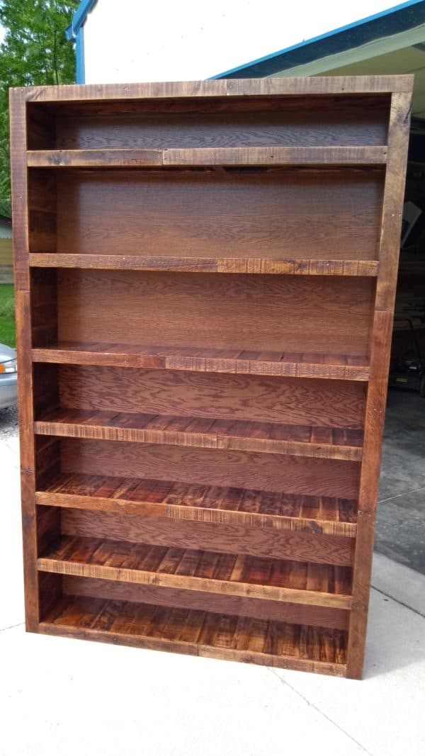 Red Mahogany Pallet Bookcase Pallet Bookcases & Bookshelves Red Mahogany Pallet Bookcase Pallet Bookcases & Bookshelves