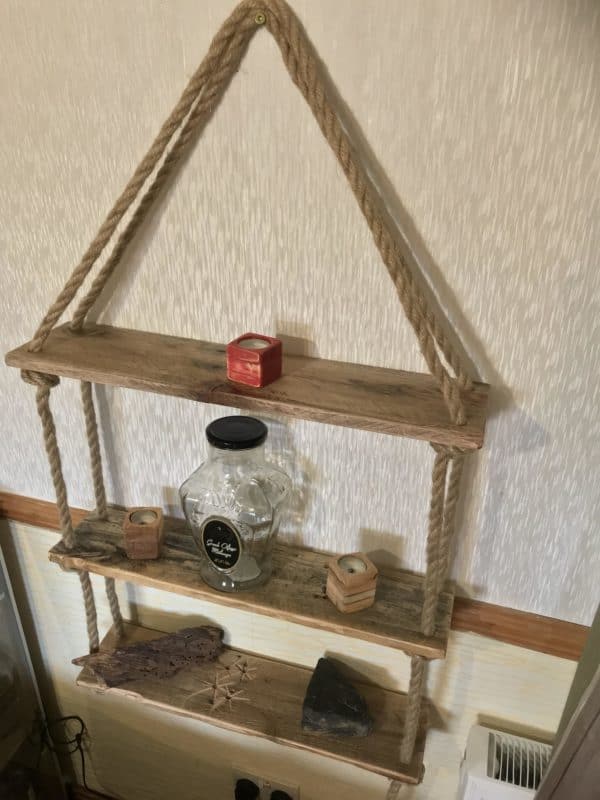 How I Make This Pallet Rope Shelves Pallet Shelves & Pallet Coat Hangers How I Make This Pallet Rope Shelves Pallet Shelves & Pallet Coat Hangers