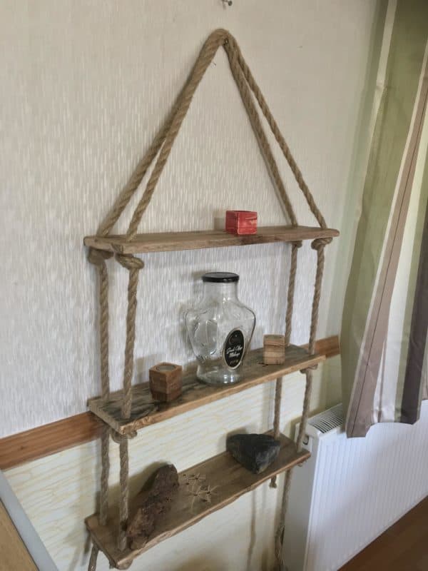 How I Make This Pallet Rope Shelves Pallet Shelves & Pallet Coat Hangers How I Make This Pallet Rope Shelves Pallet Shelves & Pallet Coat Hangers
