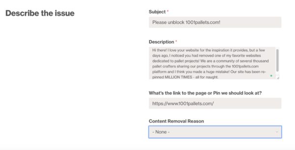 Help Us Get Back on Pinterest: Pinterest Blocked Our Website With No Warning Other Pallet Projects Help Us Get Back on Pinterest: Pinterest Blocked Our Website With No Warning Other Pallet Projects