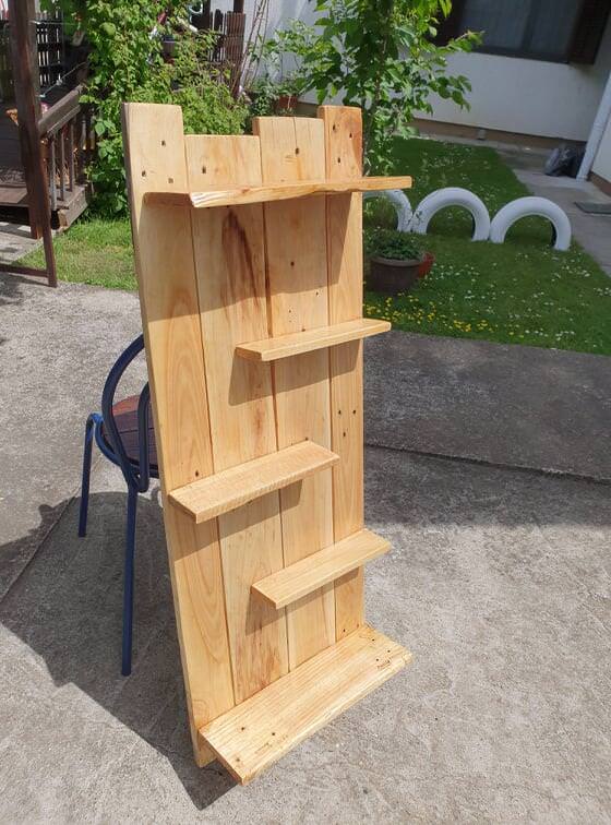 Multi-purpose Pallet Shelf From One Ordinary Pallet Pallet Shelves & Pallet Coat Hangers Multi-purpose Pallet Shelf From One Ordinary Pallet Pallet Shelves & Pallet Coat Hangers