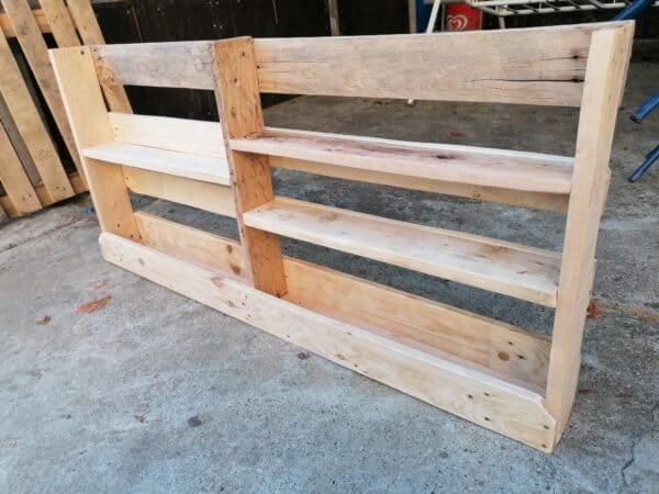 White Wall Shelf With Hooks Made Of Ordinary Wood Pallets Pallet Shelves & Pallet Coat Hangers White Wall Shelf With Hooks Made Of Ordinary Wood Pallets Pallet Shelves & Pallet Coat Hangers