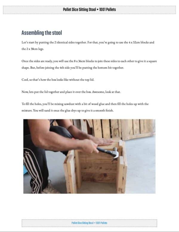 Pallet Dice Sitting Stool English Tutorials Furniture Pallet Dice Sitting Stool English Tutorials Furniture