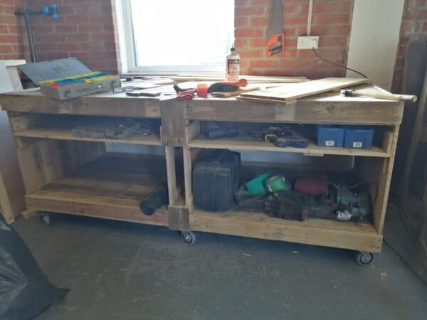 Pallet Work Bench Garden Workshop and tools Pallet Work Bench Garden Workshop and tools