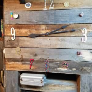 Carnival Themed Unique Pallet Clock