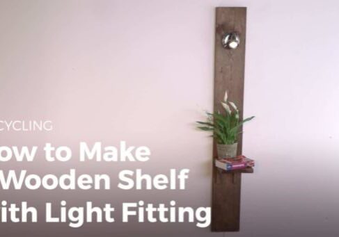 Sikana.tv will teach you how to make a beautiful and handy shelving unit like this one. It has a built-in light fixture that is easier than you think!