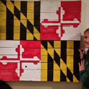 1001pallets.com-maryland-state-flag-project-with-my-daughter-and-wife