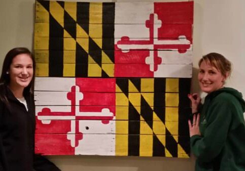 1001pallets.com-maryland-state-flag-project-with-my-daughter-and-wife
