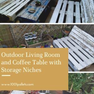 Outdoor Living Room and Coffee Table with Storage Niches