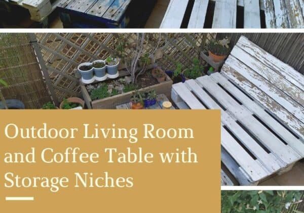 Outdoor Living Room and Coffee Table with Storage Niches