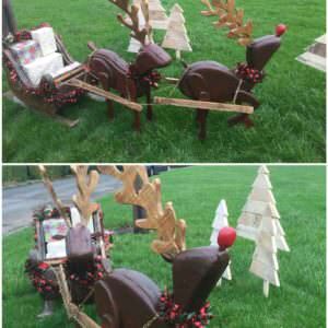 Reindeers and sleigh 1
