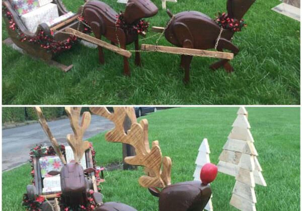 Reindeers and sleigh 1