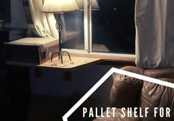 Pallet Shelf for Record Player & Light