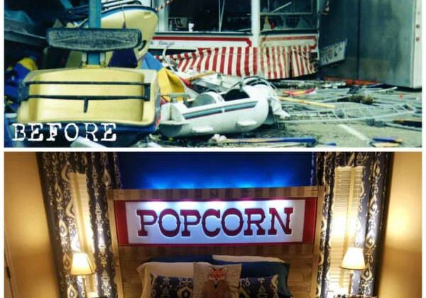 Reclaimed Carnival Sign Pallet Headboard