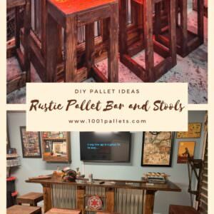 Rustic Pallet Bar and Stools
