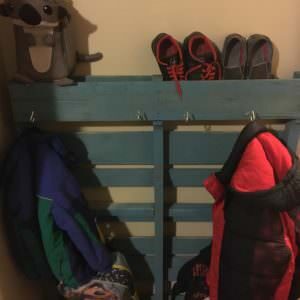 Single-pallet Coat Rack Organizes Our Entryway!