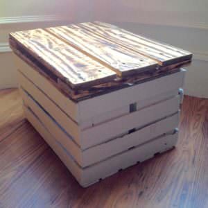 1001pallets.com-storage-table-made-from-a-veg-crate-and-a-pallet